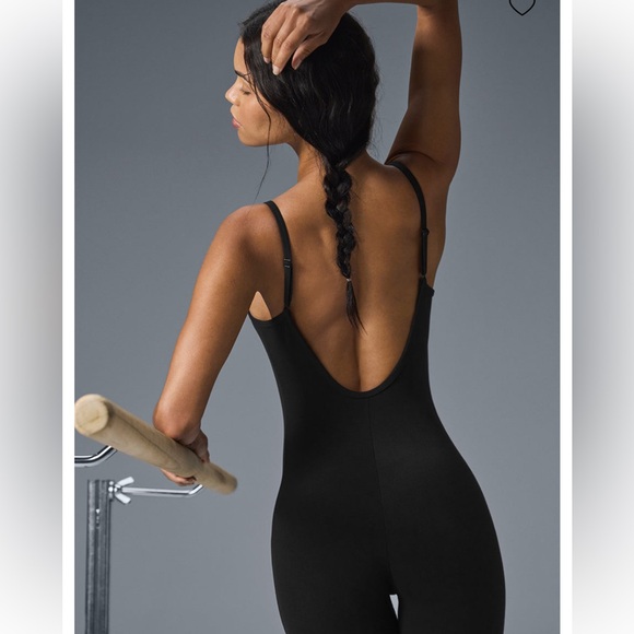 ALO Airbrush one and done onsie Black Women's Leggings Jumpsuit - Picture 3 of 11